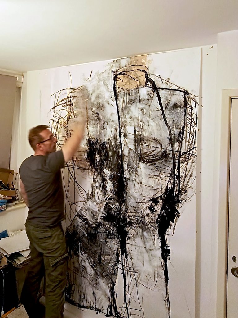 Inner Strength | acrylic, charcoal, paper, 210 x 150 cm, 2025